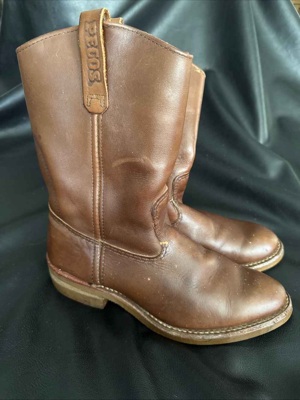 Vintage 8.5 D Red Wing 1155 Pecos Nailseat Brown Leather Soft Toe Boot USA